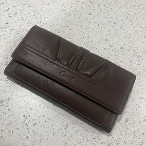 Coach Dark Brown Leather Clutch